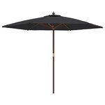 vidaXL Parasol de jardin avec mât en bois noir 299x240 cm