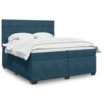 vidaXL Sommier à lattes de lit et matelas Bleu 200x200 cm velours