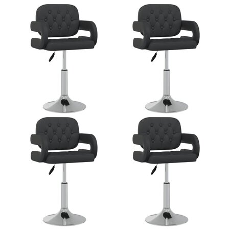 vidaXL Chaises pivotantes à manger lot de 4 Noir Similicuir