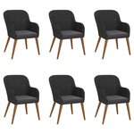 vidaXL Mobilier de salle à manger de jardin avec coussins 7 Pièces Noir