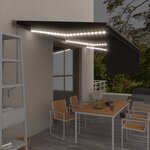 vidaXL Auvent automatique store capteur de vent/LED 6x3 m Anthracite