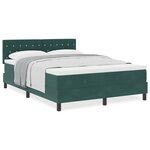 vidaXL Lit à ressorts avec matelas Vert foncé 160 x 200 cm tissu