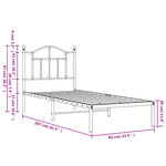 vidaXL Cadre de lit métal sans matelas avec tête de lit noir 80x200 cm