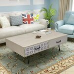 vidaXL Table basse 100 x 60 x 35 cm beige