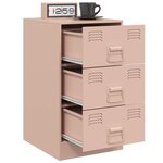 vidaXL Table de chevet rose 34 5x39x62 cm acier