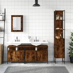 vidaXL Ensemble de meubles de salle de bain 4 Pièces Chêne fumé Bois