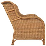 vidaXL Canapé avec coussin Marron clair Rotin naturel et lin