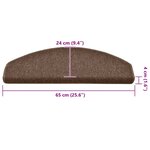 vidaXL Tapis d'escalier 30 Pièces marron 65x24x4 cm
