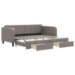 vidaXL Lit de jour avec gigogne et tiroirs sans matelas taupe 90x200cm