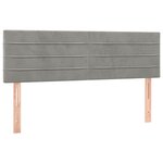 vidaXL Têtes de lit 2 Pièces Gris clair 72x5x78/88 cm Velours