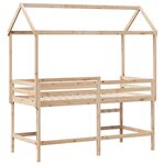 vidaXL Lit superposé et échelle et toit 80x200 cm bois de pin massif