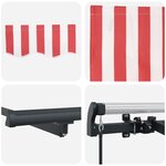 vidaXL Auvent Rétractable Rouge et Blanc 250 x 200 cm