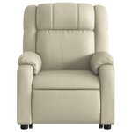vidaXL Fauteuil inclinable électrique crème similicuir