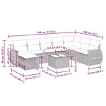 vidaXL Salon de jardin 9 Pièces avec coussins noir résine tressée