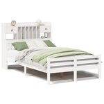 vidaXL Lit bibliothèque sans matelas blanc 135x190 cm bois pin massif