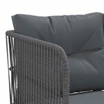 vidaXL Ensemble de canapés de jardin et coussins noir acier textilène