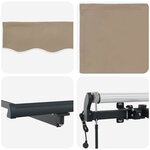 vidaXL Auvent Rétractable Beige 500 × 350 cm tissu