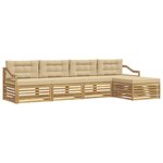 vidaXL Ensemble de canapés d'extérieur 5 pc Blanc et Beige Polyester