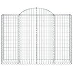 vidaXL Paniers à gabions arqués 20 Pièces 200x50x140/160 cm Fer galvanisé