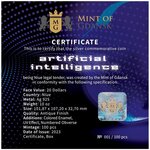 Pièce de monnaie en Argent 20 Dollars g 311 (10 oz) Millésime 2023 ARTIFICIAL INTELLIGENCE