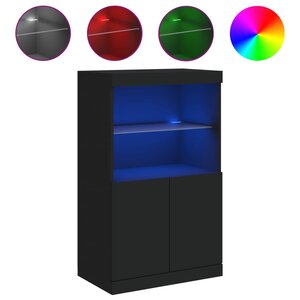 vidaXL Buffet avec lumières LED noir 60 5x37x100 cm