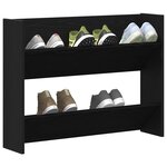 vidaXL Cabinet à chaussures avec étagère Chêne noir 85 x 18 x 90 cm