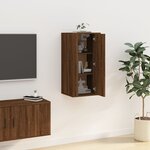 vidaXL Meuble TV mural Chêne marron 40x34 5x80 cm