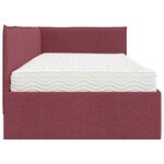 vidaXL Cadre de lit d'angle avec matelas 2 Pièces Gris Velours