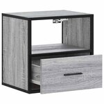 vidaXL Table de chevet murale sonoma gris 40x31x39 5 cm