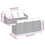 vidaXL Canapé de jardin 7 pièces avec coussins en poly rattan noir et acacia