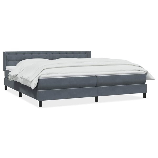 vidaXL Sommier à lattes de lit et matelas gris foncé 180x220cm velours