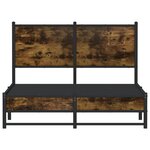 vidaXL Cadre de lit en métal sans matelas chêne fumé 120x200 cm