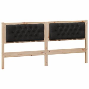 vidaXL Tête de lit Autre Marron et noir 160 cm Bois massif en pin