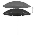 vidaXL Parasol d'extérieur avec mât en acier Anthracite 180 cm