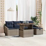 vidaXL Ensemble de canapé de jardin 6 Pièces Gris polyrotin