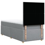 vidaXL Sommier à lattes de lit et matelas Gris clair 90x190 cm Tissu