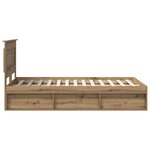 vidaXL Cadre de lit Chêne artisan 120 x 200 cm Pin massif