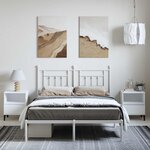 vidaXL Cadre de lit métal sans matelas et tête de lit blanc 150x200 cm