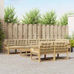 vidaXL Ensemble de canapés d'extérieur 9 Pièces Blanc et Beige