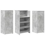 vidaXL Bureau de réception gris béton 135x50x103 5cm bois d'ingénierie