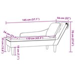 vidaXL Fauteuil long avec coussin et accoudoir droit crème velours