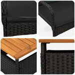 vidaXL Ensemble de jardin Noir polyrotin