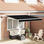 vidaXL Auvent Rétractable Noir 350 x 250 cm Tissu et acier