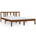 vidaXL Cadre de lit sans matelas marron miel bois massif 140x190 cm