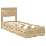 vidaXL Lit de Rangement Chêne Sonoma 75 x 190 cm Bois d'ingénierie