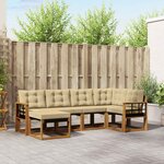 vidaXL Ensemble de canapés d'extérieur 6 Pièces Naturel et Beige