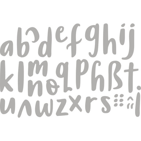 Pochoir d'embossage alphabet minuscule 0 5 à 2 8cm 29 pièces