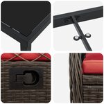 vidaXL Set de jardin 5 pièces Marron Rattan Poly