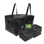 Pack and Move - Lot 8 Sacs Rangement - 55 x 35 x 30 cm - Poignées solides - Déménagement et Transport - Ultra Résistant - Réutilisable - 55L