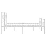 vidaXL Cadre de lit métal sans matelas et pied de lit blanc 200x200 cm